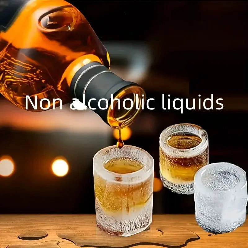 Silicone Ice Cube Mold Four Hole Round Cup Shape Ice Block Maker For Whiskey Beer Bar Kitchen Tools