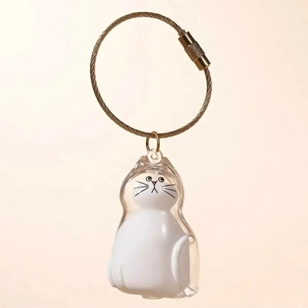Transparent Cute Dog Pendant Keychain Creative Pet Hair Storage Capsule Hanging Ornament For Pet Lovers DIY Memorial Keychain