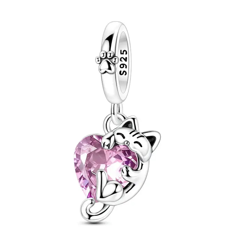 New 925 Sterling Silver Charms Beads Pendants Tree of Life Turtle Gemstone Sunflower for Women Bracelet Jewelry Gift