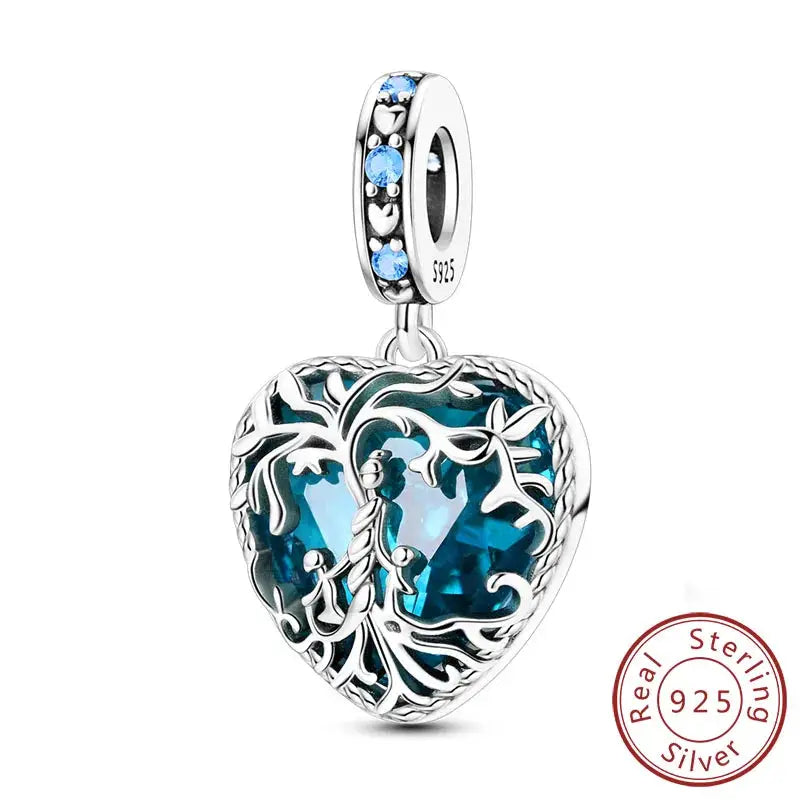 925 Sterling Silver Charms Beads Forever Love Heart Dangle For Bracelet Women Jewelry Gift Sister Family Life