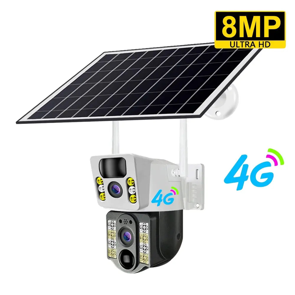 8MP solar-powered wireless CCTV camera with 4G and dual-lens night vision