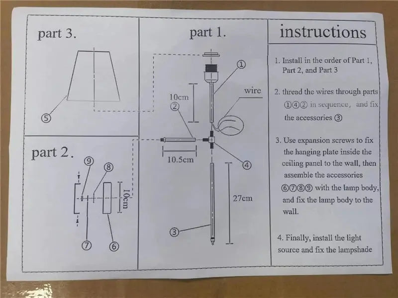 Simples Market modern American wall lamp with cloth shade for bathroom mirror, hard-wired 100–220V