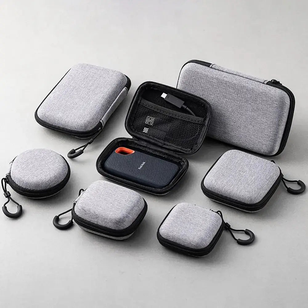 NovaGuard EVA Storage Bag Pouch Compact Zipper Case For AirPods Earphones Phones And Charging Cables