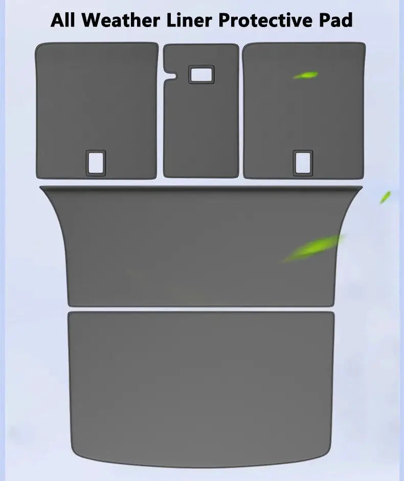 Tesla Model Y 7-piece all-weather trunk liner set by Simples Market in dark gray.