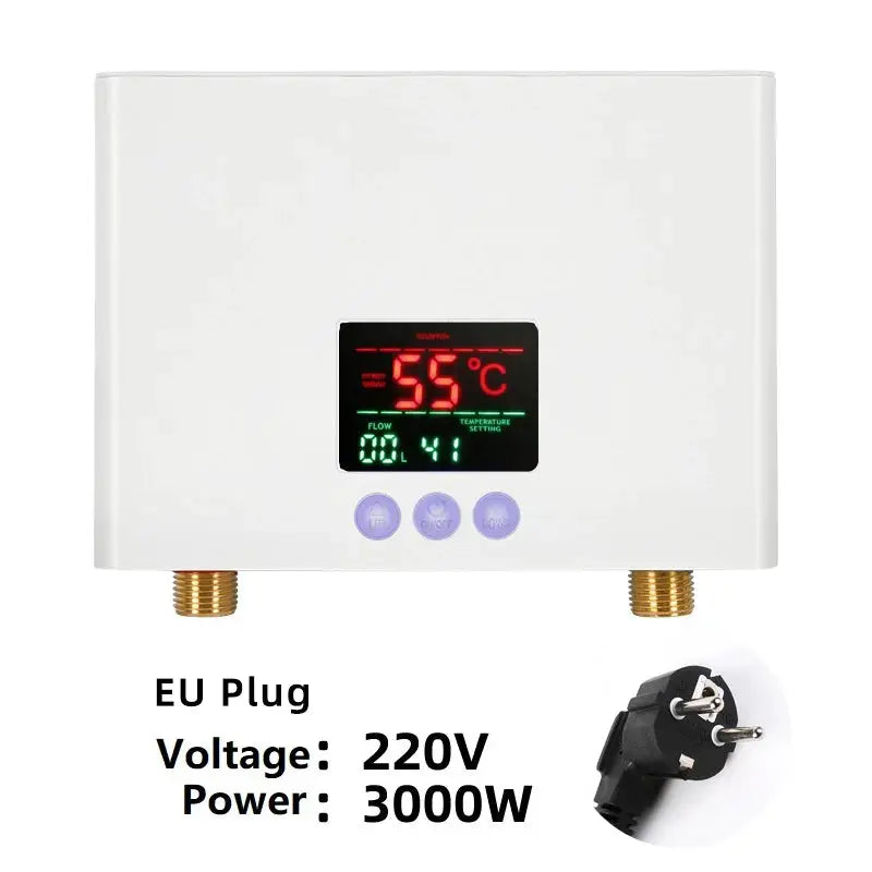 Kbxstart 110V to 220V Instant Wall Mounted Water Heater 3000W and 5500W for Bathroom and Kitchen
