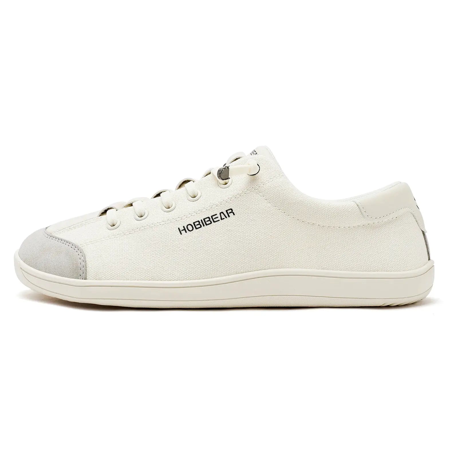 HOBIBEAR wide-toe barefoot canvas sneaker, cream color, unisex, lace-up, lightweight