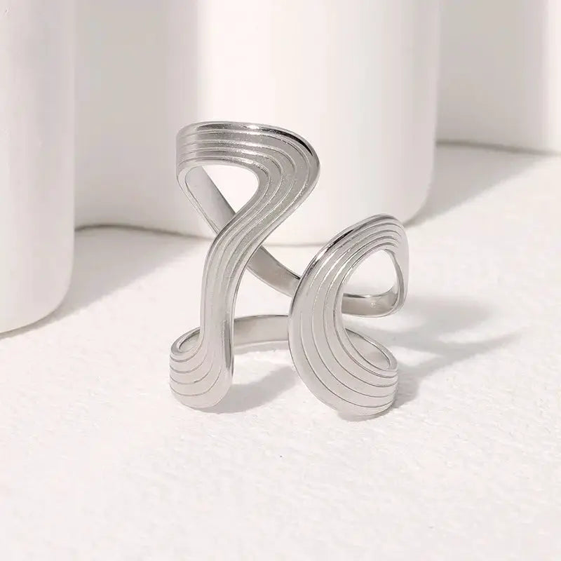 Rust Proof Stainless Steel Ring For Women Waterproof Minimalist Creative Statement Jewelry