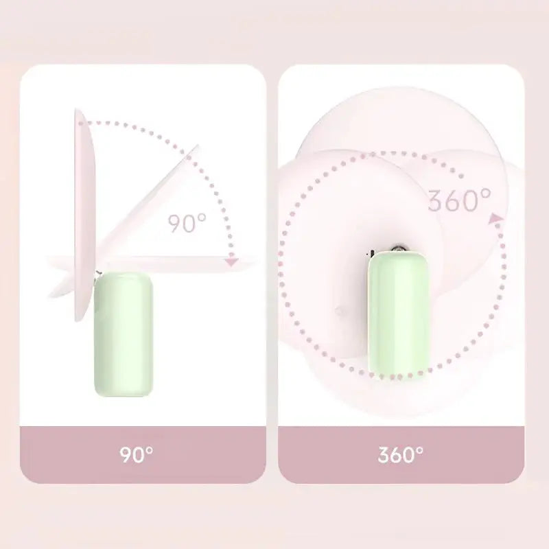 DOCO LAB LED makeup mirror with lights by Simples Market; mint-green rechargeable tabletop mirror with 3-color lighting