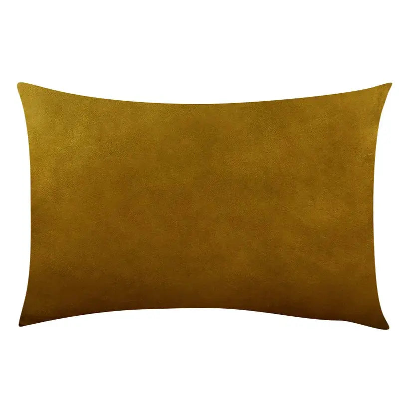 Velvet cushion cover 30x50 mustard color for living room decor
