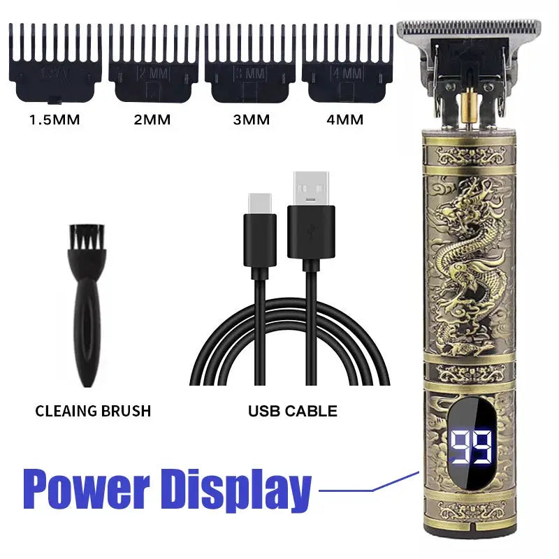 T9 Professional Hair Clipper For Men USB C Fast Charging Beard Body Hair Trimmer And Precision Electric Shaver
