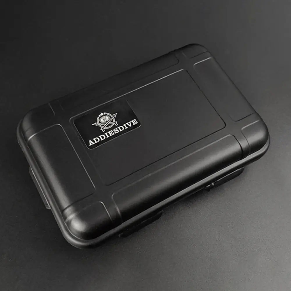 ADDIESDIVE black watch case with logo sticker on lid; hard-shell presentation box for Simples Market watches