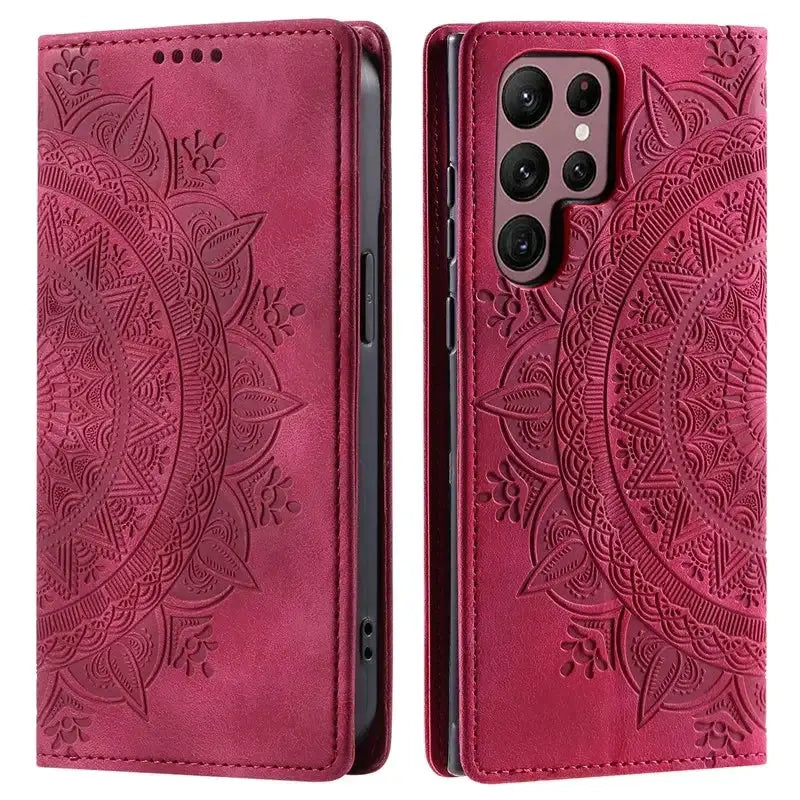 NovaGuard Magnetic Flip Leather Case for Samsung Galaxy S25 S24 Ultra S23 FE S22 S21 S20 S10 S9 Plus Note 20 Card Slot