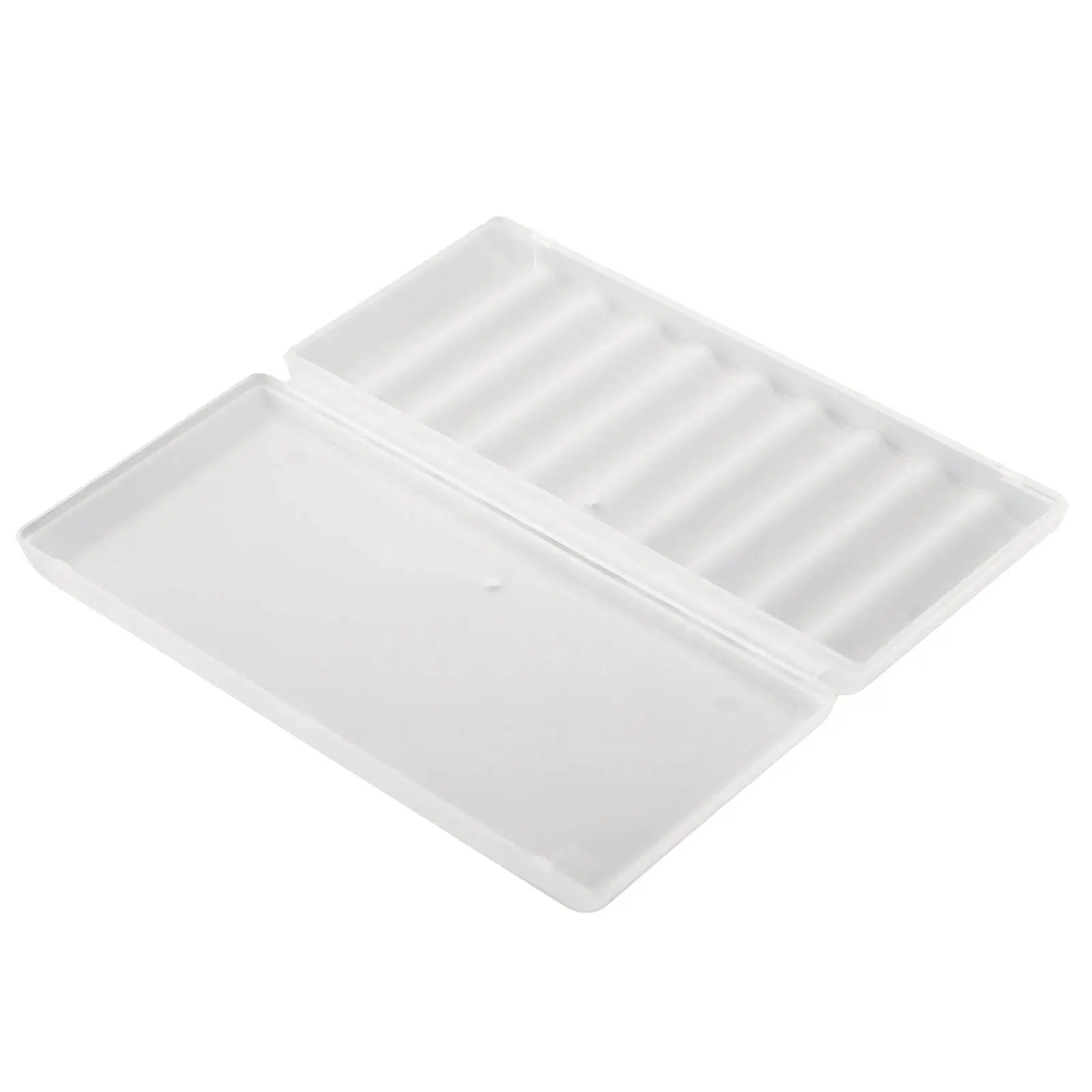 10-slot transparent white plastic battery storage box for AA/AAA batteries