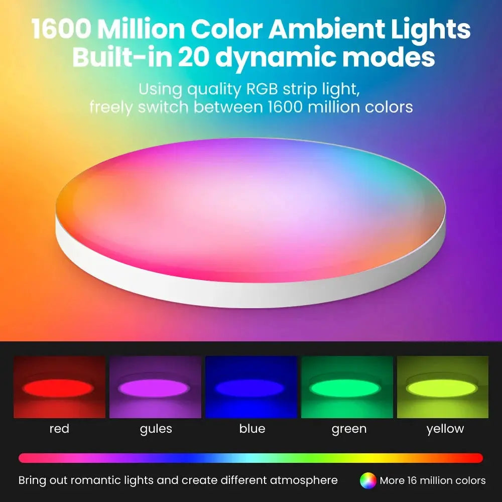 Simples Market Tuya Zigbee RGB-CW smart ceiling lamp, round LED with color-changing lighting
