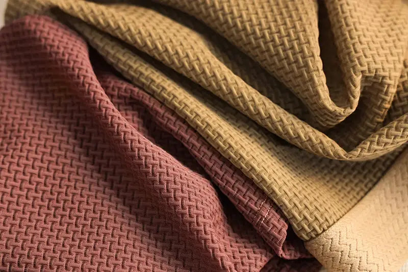 Simples Market men's ice silk boxer shorts fabric swatches in beige and brown