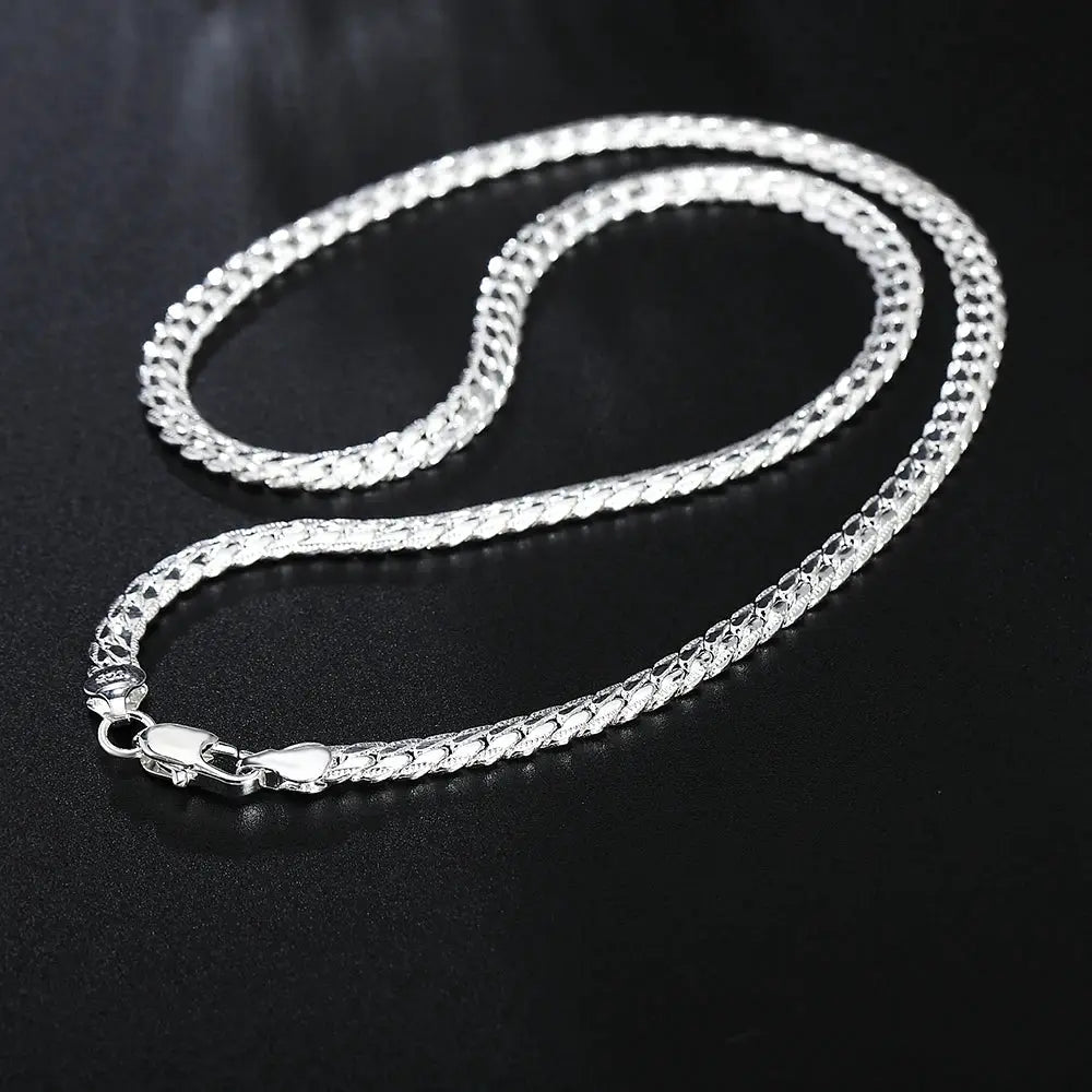 925 Silver Snake Chain Necklace 5mm Adjustable 20 to 60 cm Unisex Luxury Design for Wedding and Engagement Jewelry