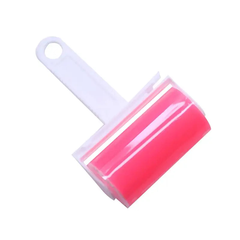 Pink sticky hair-removal roller with white plastic handle by Simples Market