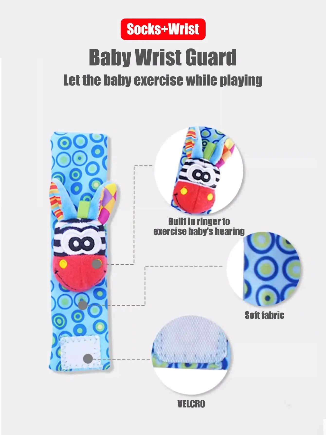 4 Piece Baby Wrist Rattle Socks Toys Set 0 To 12 Months Unisex Early Educational Development Cute Toddlers Sensory Gifts