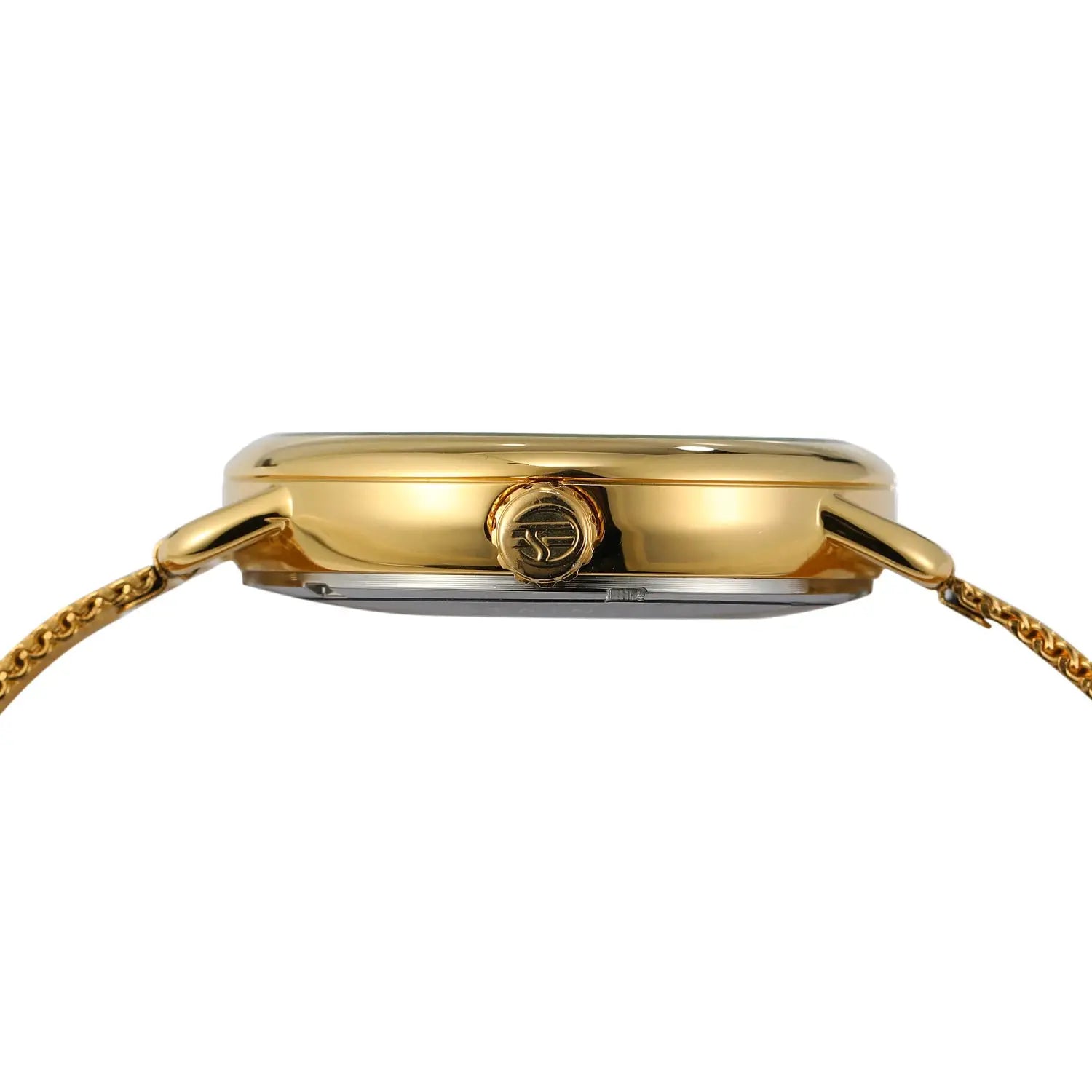 WINNER gold-tone wristwatch with crown logo and chain-link strap