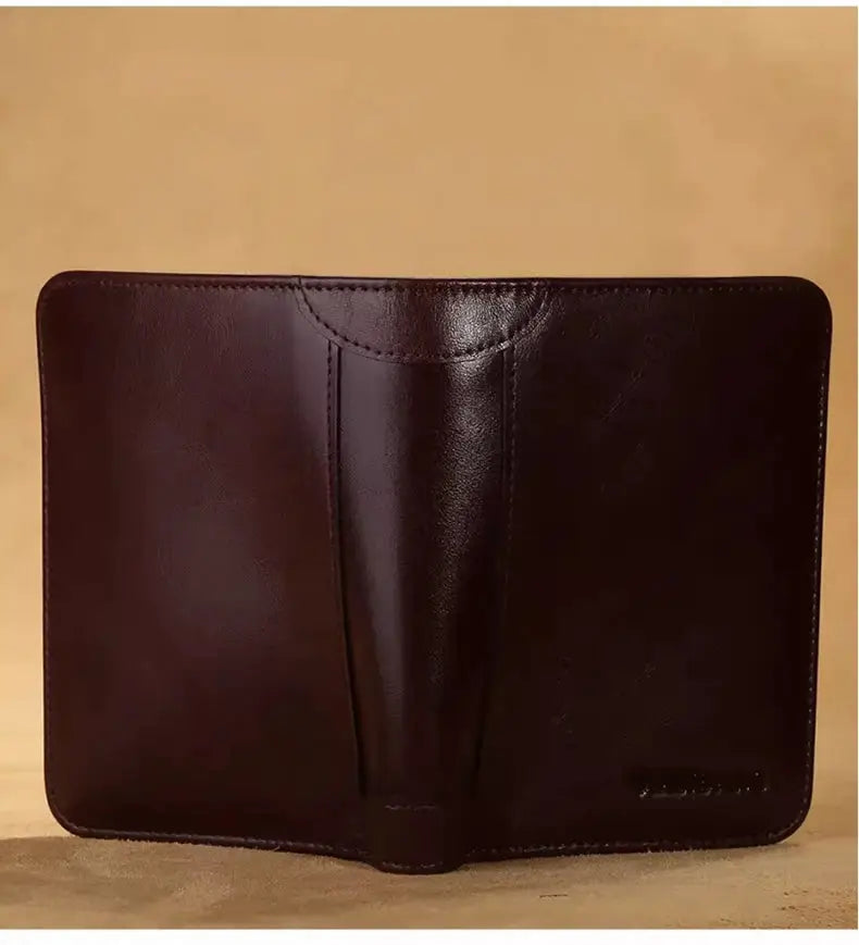 ManBang Classic Style Wallet, genuine brown leather men's short card holder by Simples Market.