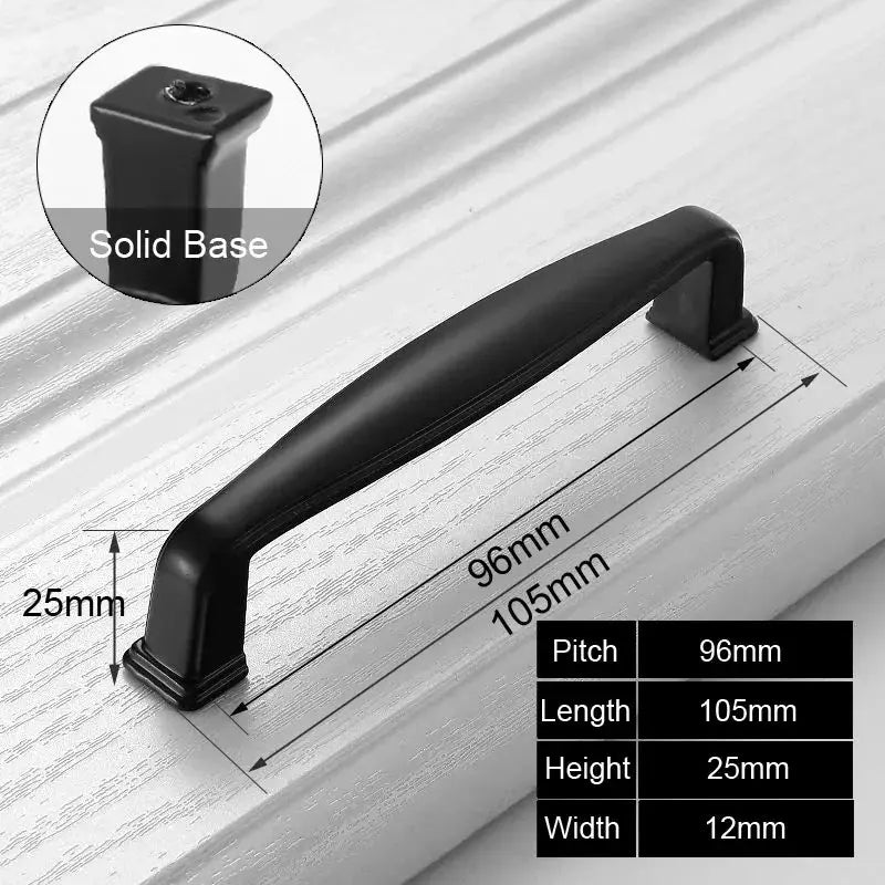 Black Aluminum Cabinet Knobs And Handles For Kitchen And Furniture Drawer Pulls Cupboard Handles