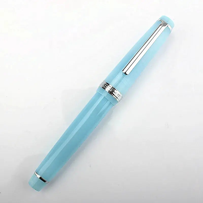 Jinhao 82 fountain pen in light blue acrylic with silver trim