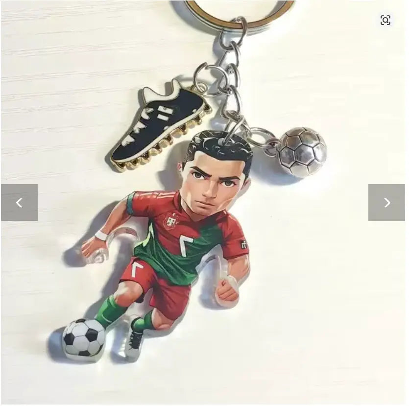 2D Ronaldo Keychain Cristiano Football Pendant Flat Acrylic Ornament