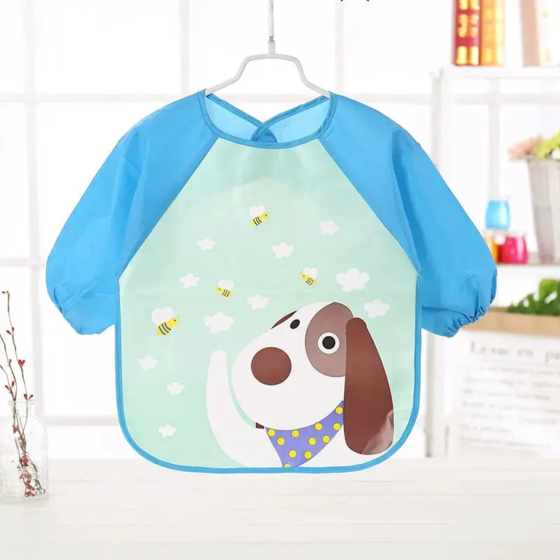 Waterproof EVA Full Sleeve Baby Bibs For Kids Long Sleeve Feeding Smock Apron Eating Breastplate Infant Clothing