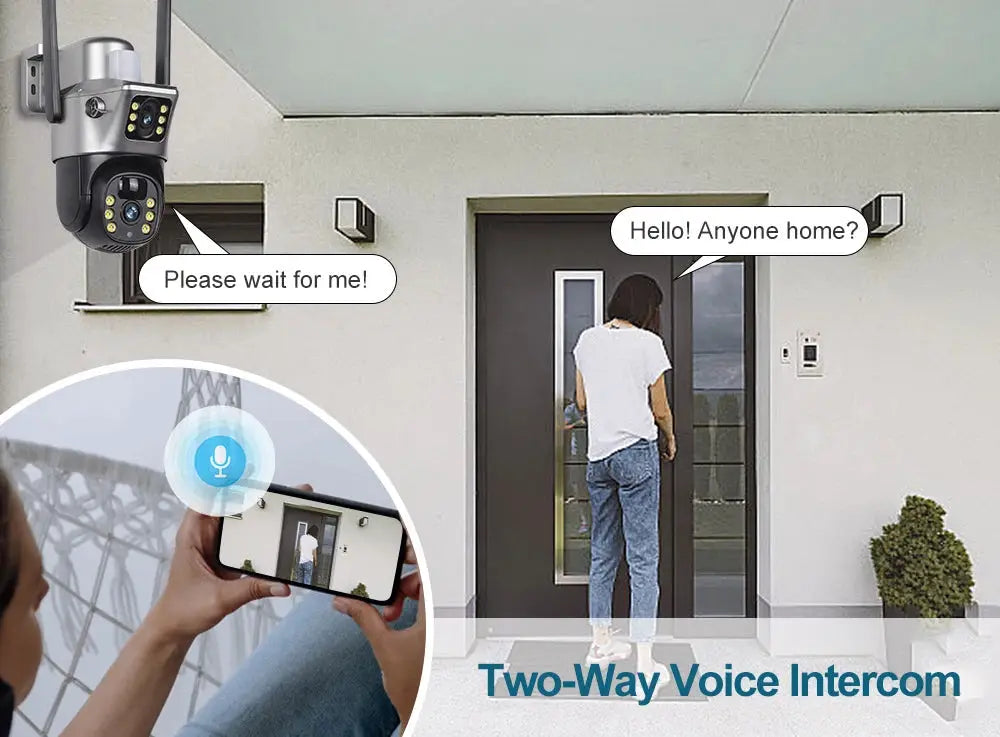Simples Market 4G/WiFi solar security camera with dual lenses, outdoor silver/black unit, night vision.