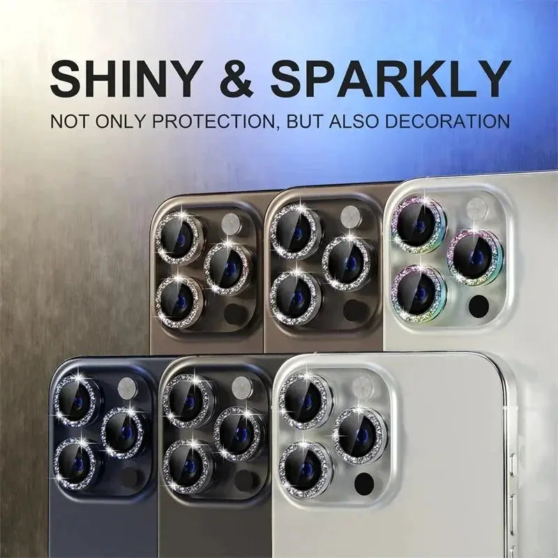 DiamondGuard Camera Lens Protector For iPhone 17 Pro Max 14 Plus And 15 Plus Series Diamond Metal Protective Glass