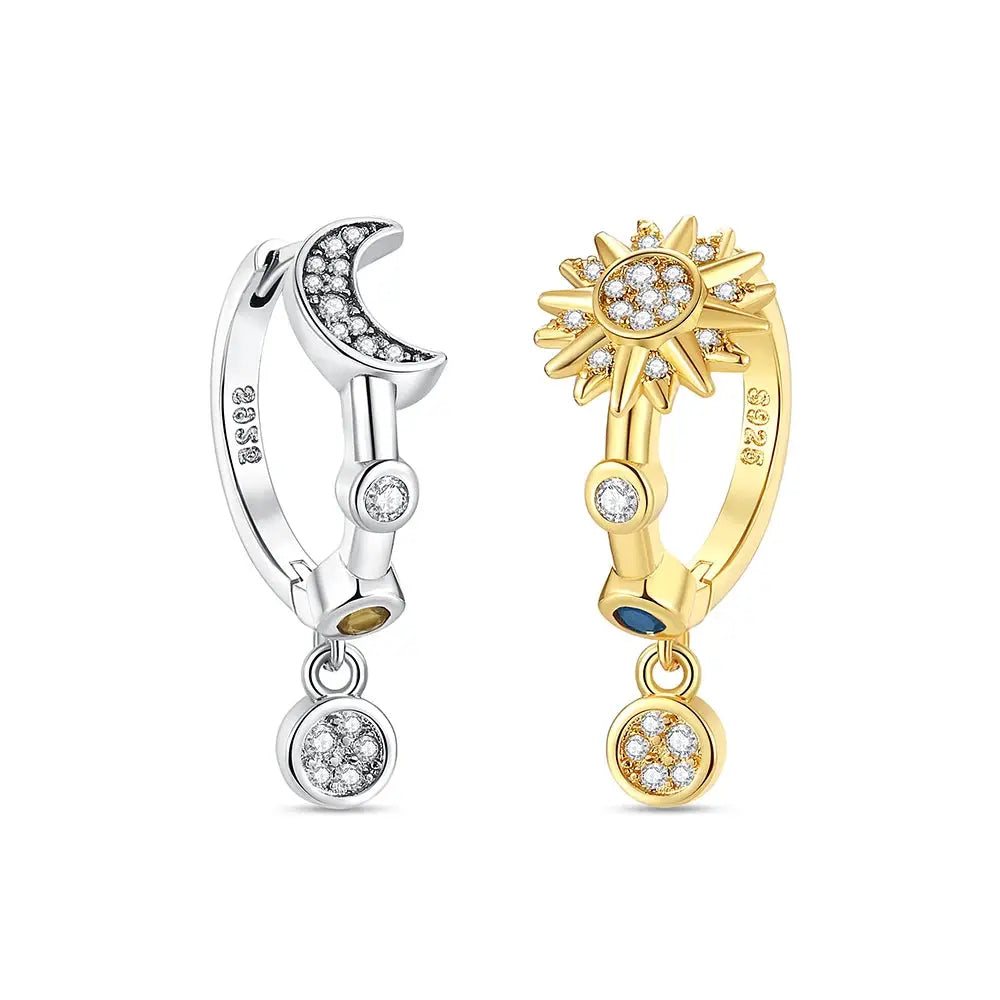 925 Sterling Silver Stud Hoop Earrings For Women Crystal Zircon Rose Gold Crown Heart Infinity Bee Design Jewelry