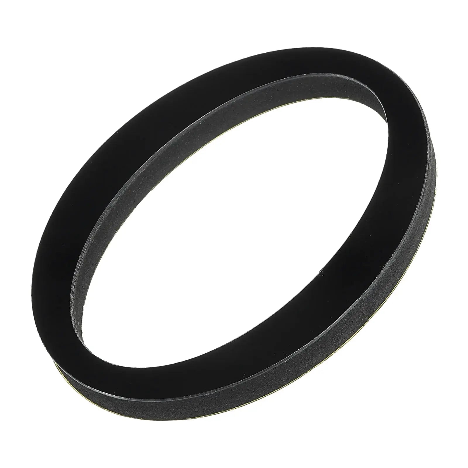 3D mirror acrylic wall art ring, black with gold edge, self-adhesive decor