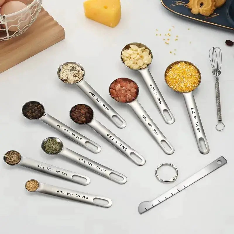 KitchenCraft Stainless Steel Measuring Spoon Set 4 6 7 8 Piece With Scale Durable Food Grade Kitchen Tools