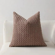 Soft velvet double-sided sofa cushion cover in taupe by Simples Market