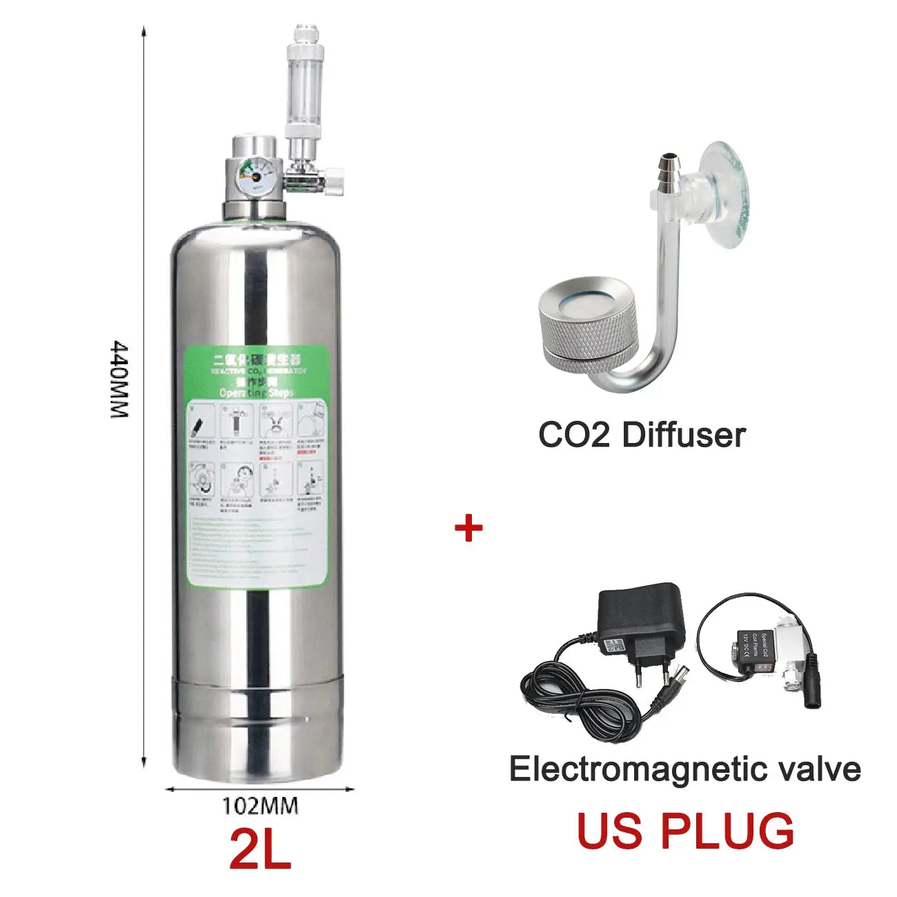 Dreamburgh Stainless Steel Aquarium CO2 Generator System Kit For Plant Growth And Fish Tanks