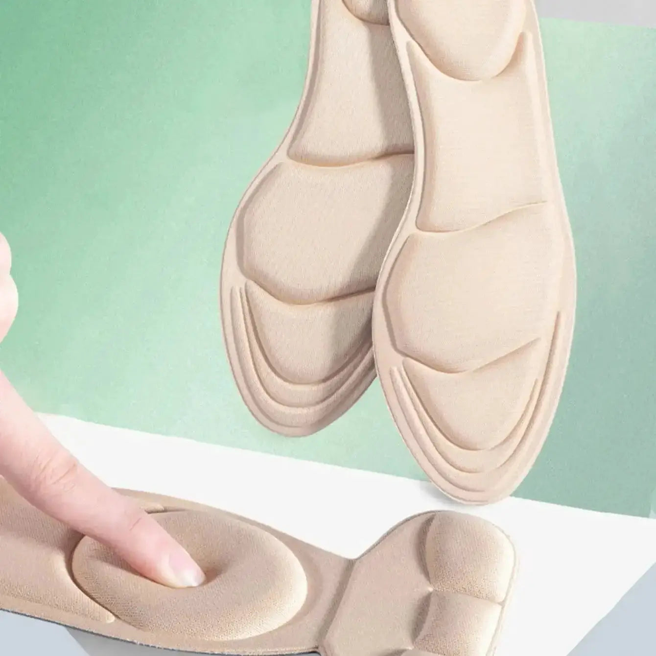 Memory foam insoles for women's high-heel shoes; beige, anti-slip, breathable pair