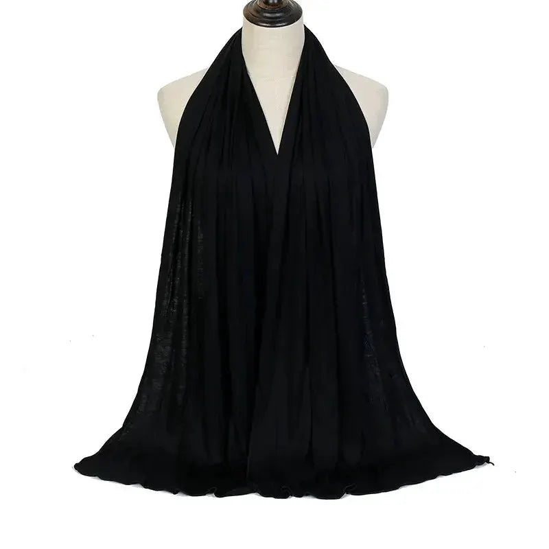 Modal Cotton Jersey Hijab Scarf 170x60cm Long Soft Plain Turban Head Wrap For Women