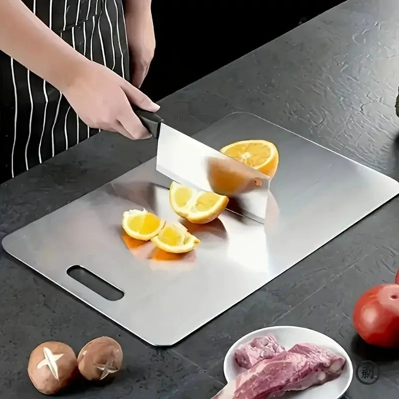 Stainless Steel Cutting Boards Set Three BPA Free Dishwasher Safe Non Slip With Juice Groove Rustproof Space Saving