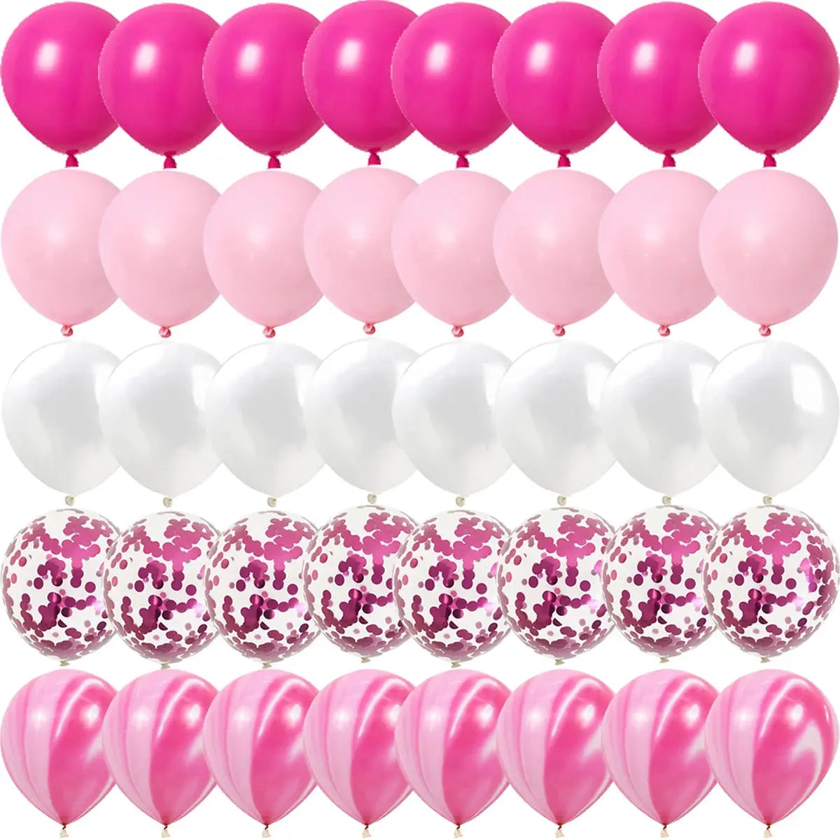 Rose Pink Metal Latex Confetti Balloons For Weddings Birthdays And Parties Matte Globos Decorations