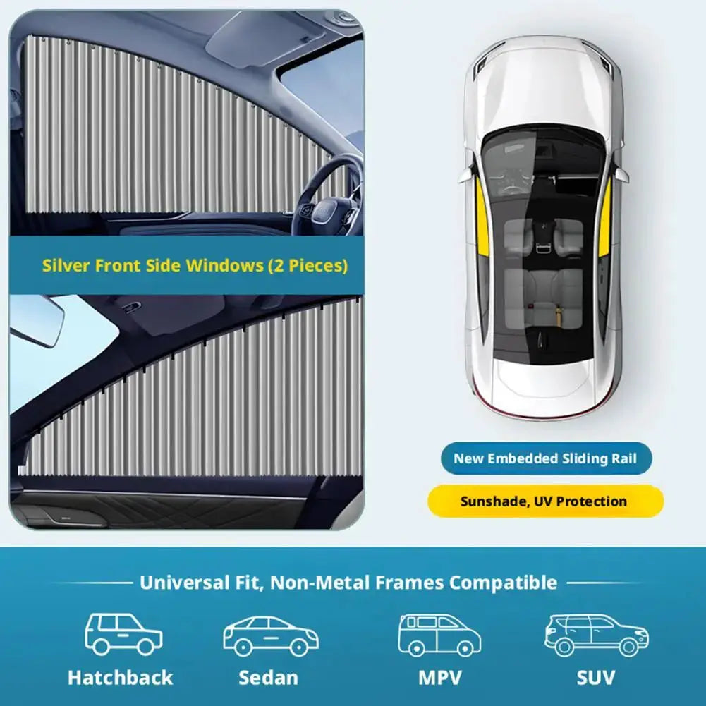 Simples Market car side window sun shade set, 2–4 piece, automatic telescopic, UV blocking for sedan SUV