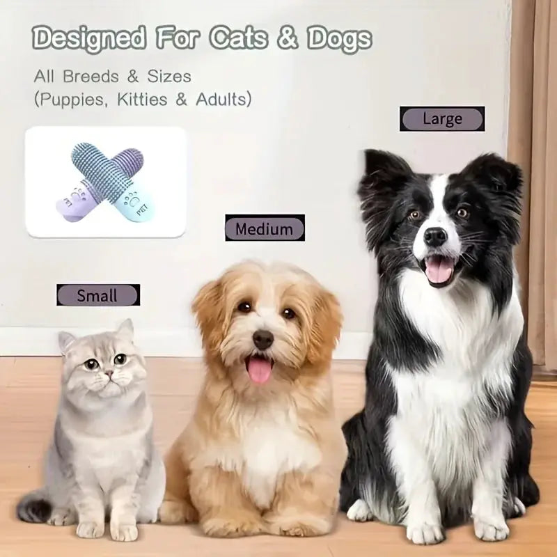 Soft Silicone Finger Dog Toothbrush 360 Degree Design for Dogs and Cats Durable Pet Finger Brush All Breeds