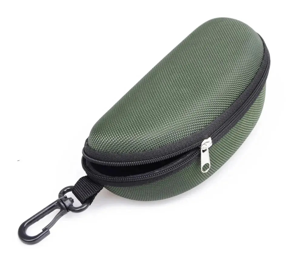 VisionGuard Hard Shell Glasses Case With Lanyard Zipper Closure Portable Protective Eyewear Storage