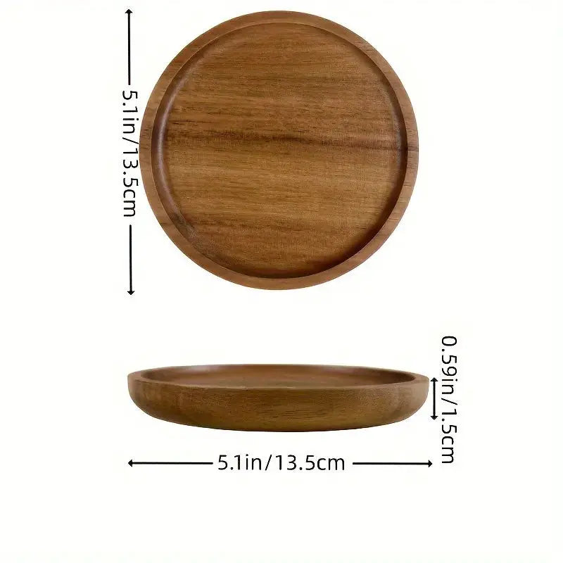 Japanese Solid Wood Fruit Plate Tray Set Multi Size Snack Platter