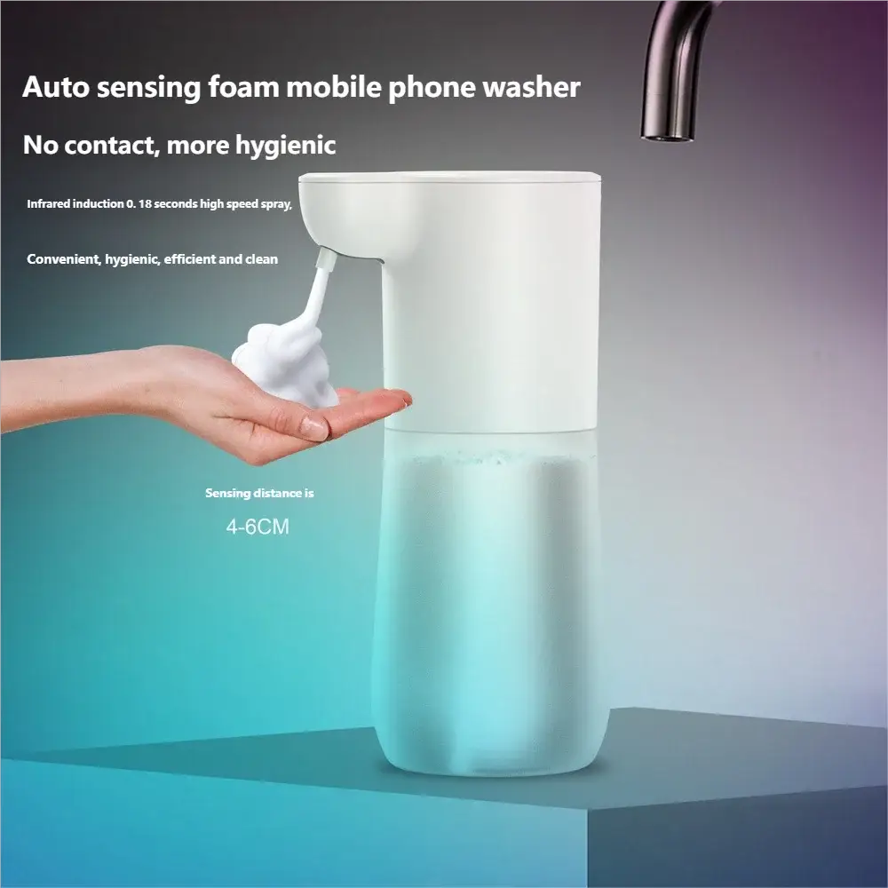 HOMEFISH Smart Sensor Automatic Soap Dispenser, white plastic 350ml, USB charging, Simples Market