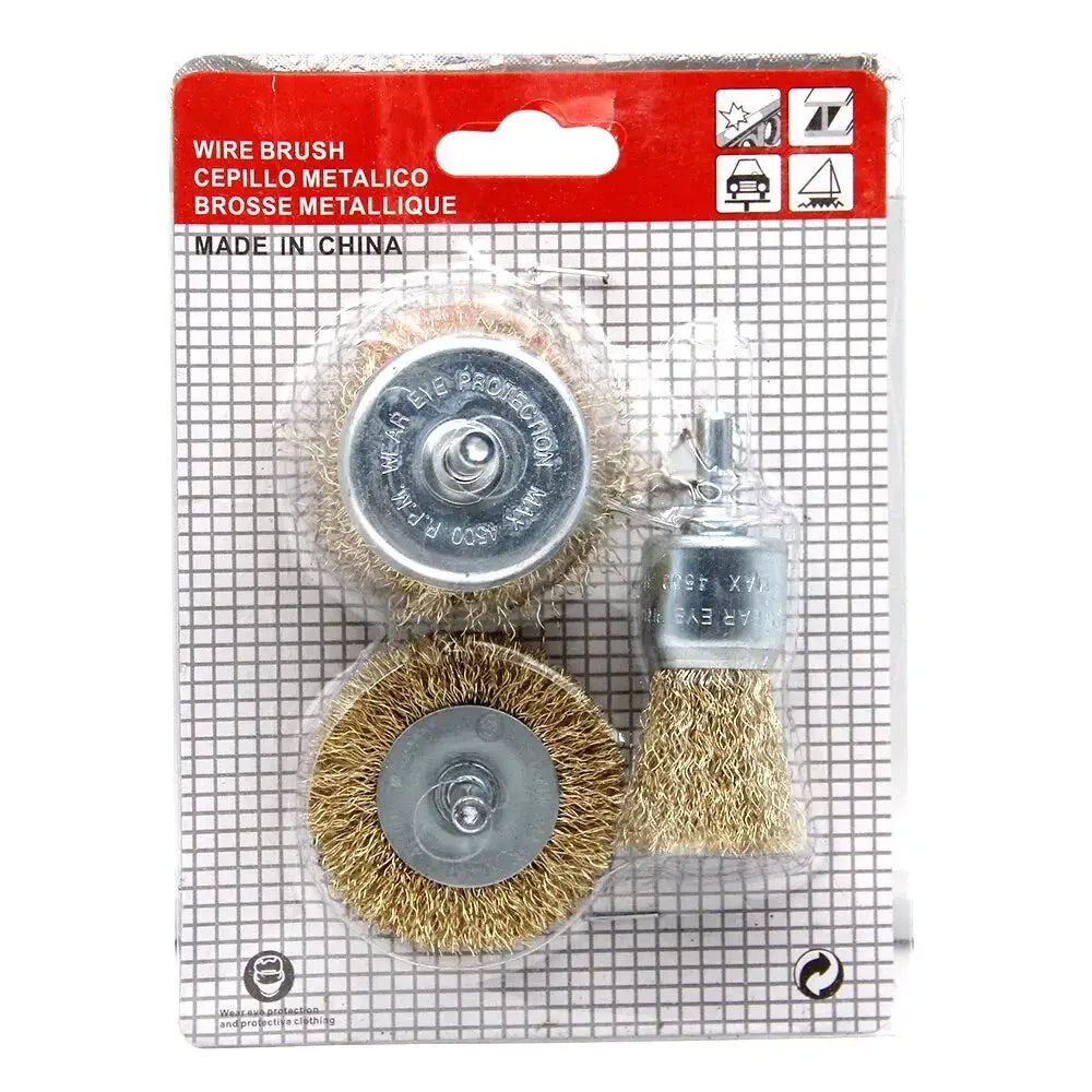 3 Piece Pen Type Steel Wire Brush And 5 Piece Electric Drill Wire Wheel Set For Polishing And Rust Removal Surface Prep