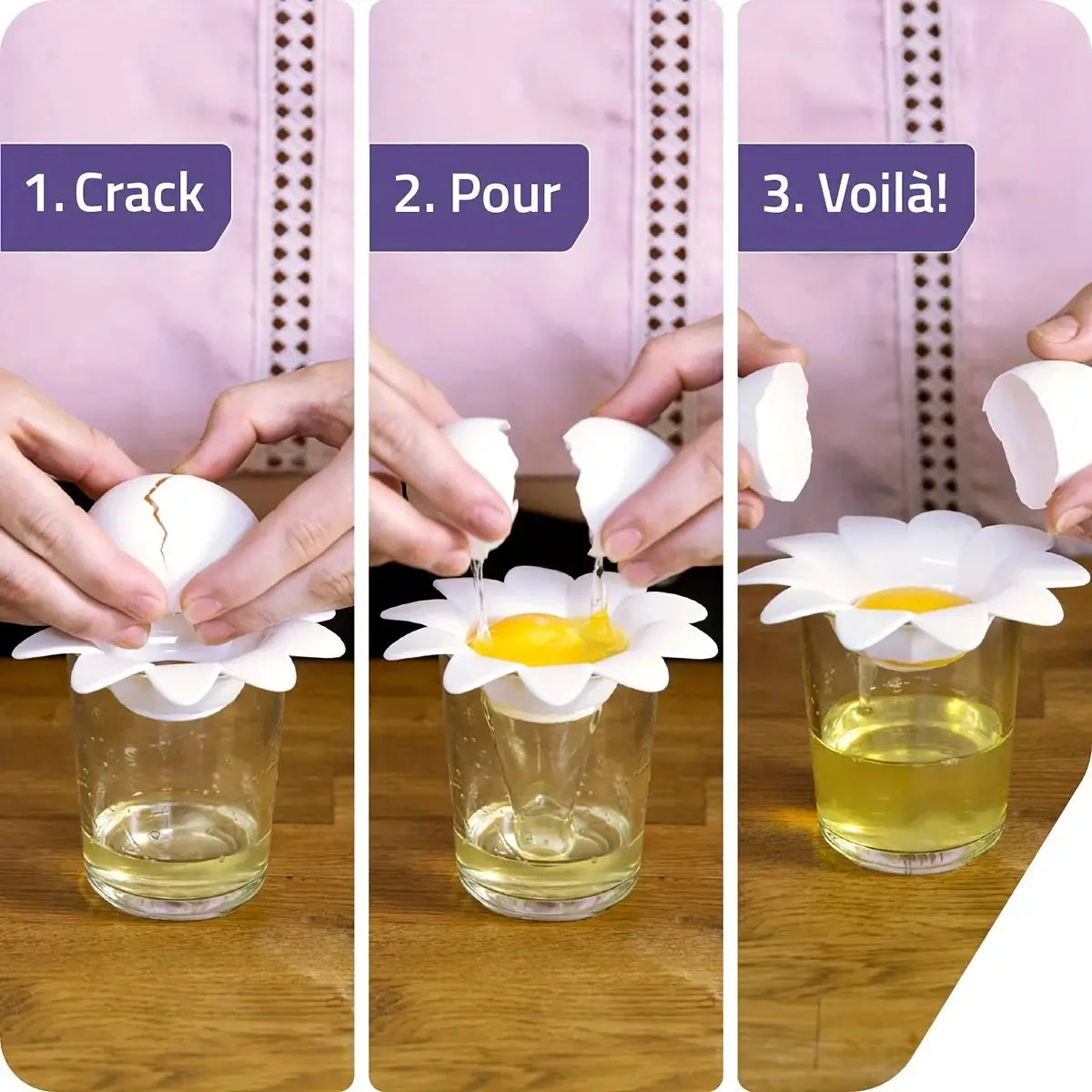 Flower Design Egg Separator For Egg White And Yolk Cute Kitchen Gadget Egg Extractor For Baking