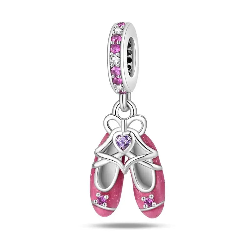 925 Silver Plated Magic Mirror Perfume Princess Angel Pink Charms Beads Fit Pandach 925 Bracelet Fine DIY Jewelry