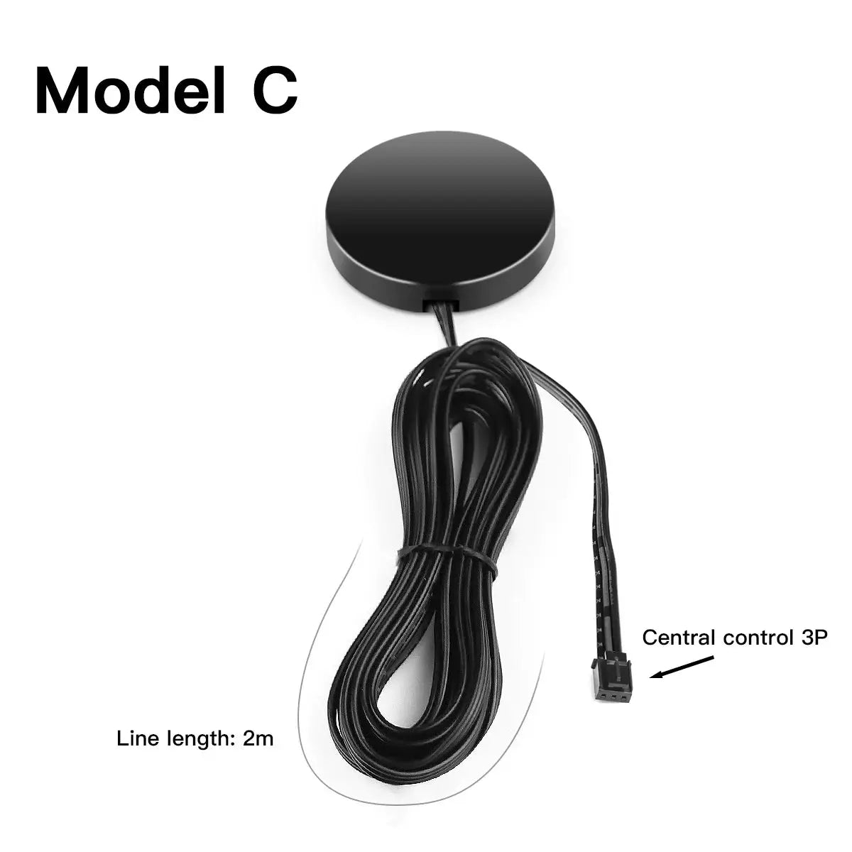 Model C circular black touch dimmer switch with 3P central control by Simples Market