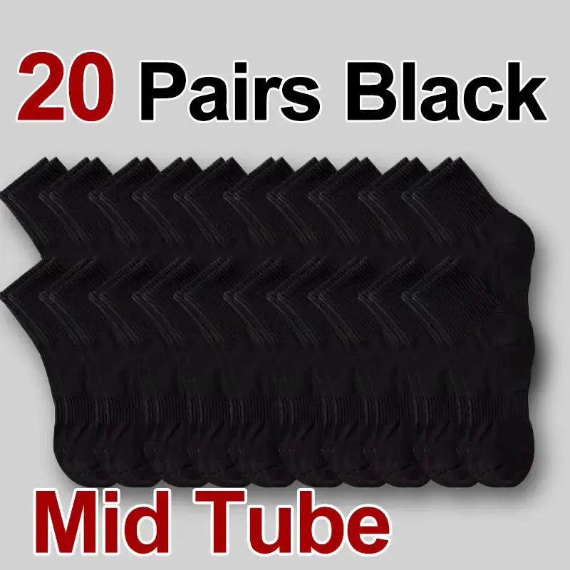 Neutral Solid Color Crew Socks Pack 5 10 20 Pairs Breathable Sweat Absorbing All Season Polyester Elastane Blend
