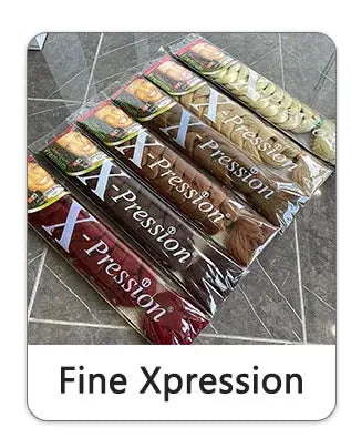 Crochet hair X-pression synthetic Kanekalon pre-stretched curly jumbo braids, 6 packs in assorted colors.